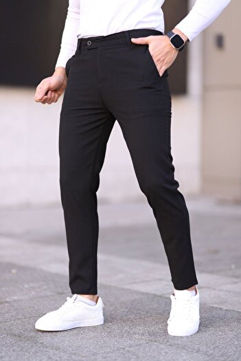 wamoss Yeni Sezon Slim Fit Kemerli ve Dilli Kapamalı Keten Pantolon Dil11