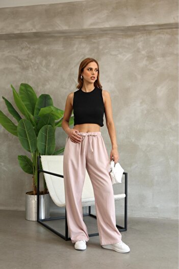 RE7EDİ Beige Linen Trousers Unisex