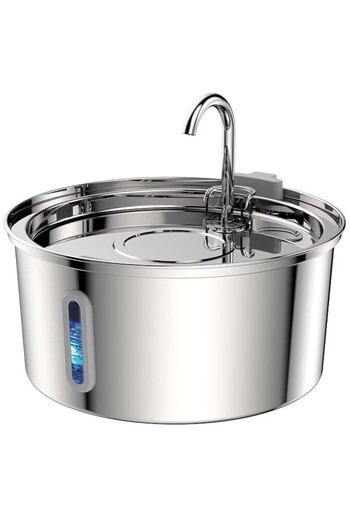 Kardett Stainless steel water fountain dispenser for cats and dogs, 3.2L, silent pump, advanced filtration