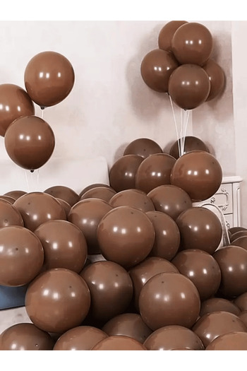 Bunloon Pastel Brown 12 Inch 25 Piece Balloon Set – Party and Organization Decoration