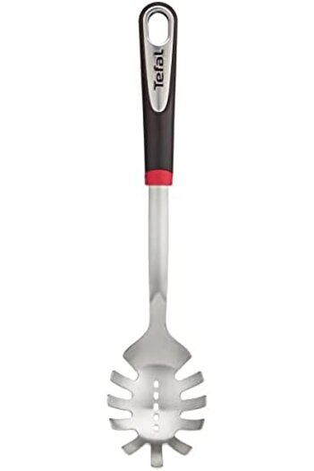 TEFAL Ingenio Stainless Steel Pasta Spoon, Silver/Black