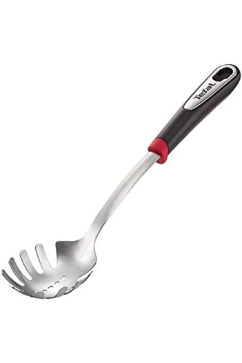 TEFAL Ingenio Stainless Steel Pasta Spoon, Silver/Black