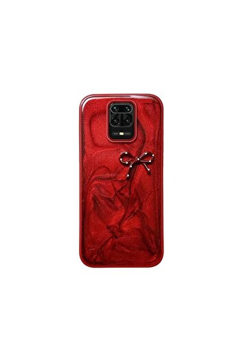 Zebana Xiaomi Redmi Note 9 Pro Uyumlu Kılıf Fionka Silikon Kılıf Kırmızı