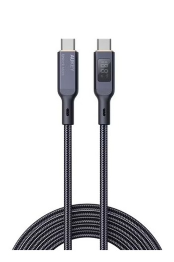 AUKEY 100W PD Nylon Braided USB-C to USB-C Cable with LCD 1.8m