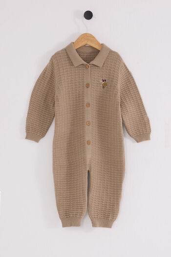 U.S. Polo Assn. U.S. Polo Assn Baby Boy Brown Jumpsuit