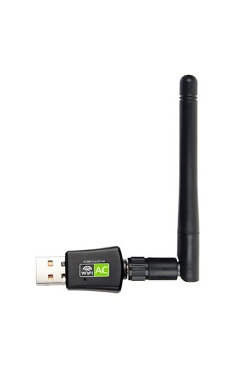 Bibilel USB 2.0 WiFi Adapter with Dual Antenna 2.4G + 5G, 600 Mbps, Black