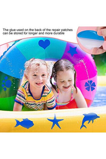 Sunshine smile Set of 10 Sunshine Smile pool repair patches, PVC, blue, 7.5 x 7.5 cm