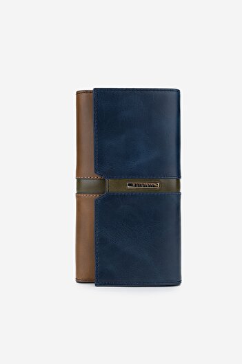 Valmenti Πορτοφόλι Unisex Navy Blue από γνήσιο δέρμα