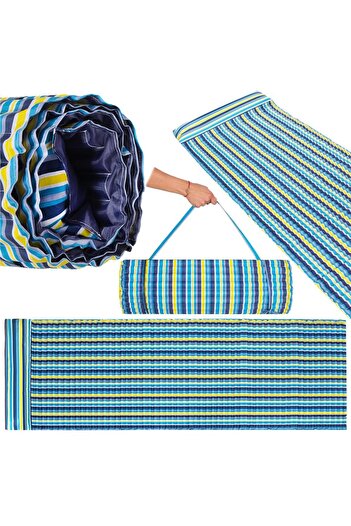 SERSIMO Ultra-lightweight, foldable foam beach mattress with pillow and carrying handle, 60x180cm