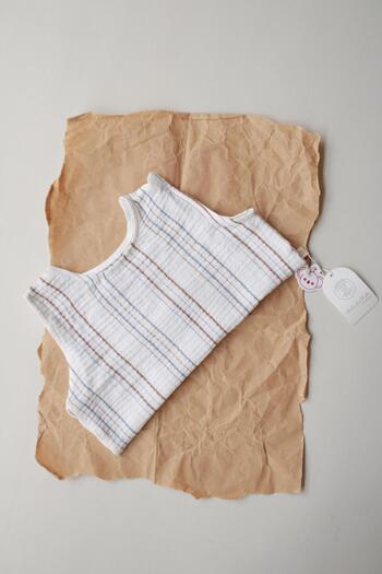 Oh La La Koala For Little Ones Coffee-Indigo Striped Muslin Undershirt
