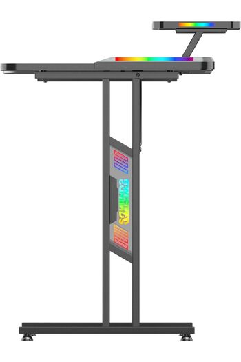 Twisted Minds RGB Gaming Desk - X-Shaped Design with Strong Frame, LED Lights, Cable Management, Com