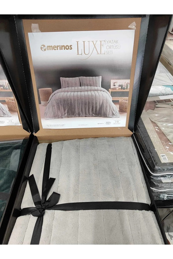 Merinos Single Luxe Gray Striped Bedspread
