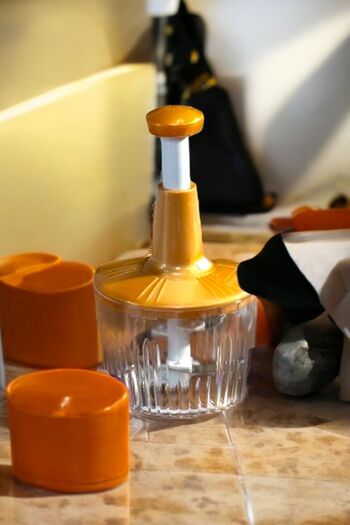 Sezka Life Solingen 5 Blade Manual Chopper Hand Rondo Yellow Hand Blender Hand Pressed Rondo