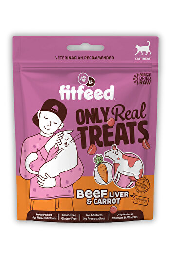 fitfeed Freeze-dried Çiğ Dana Ciğer&Havuç Kedi Ödül Maması 40g