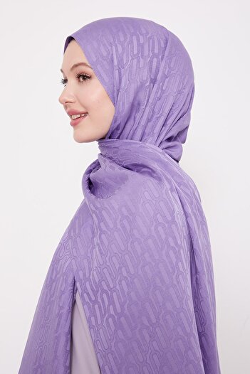 Levidor Lilac Paperclip Pattern Blue Jacquard Shawl