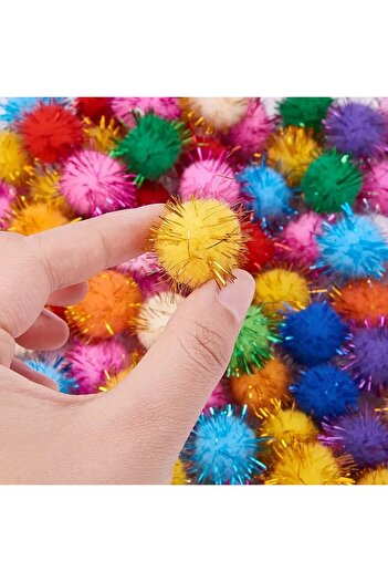 HOBYGAMES Glitter Mini Round Pompom 2mm - Pack of 100