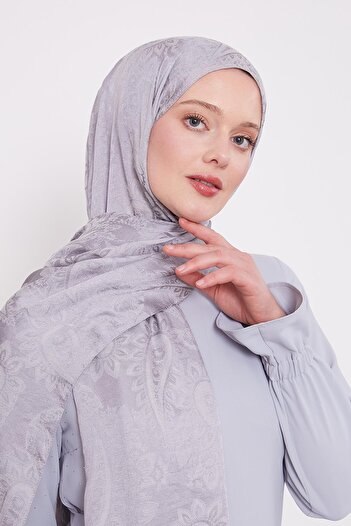 Levidor Gray Ethnic Pattern Italian Jacquard Shawl