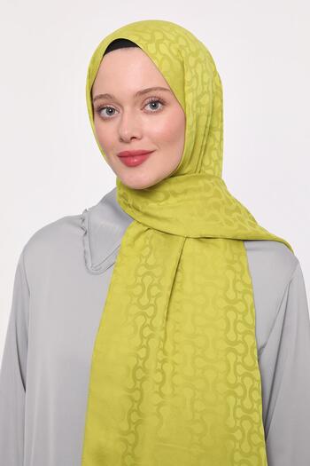 Levidor Blue Jacquard Shawl με μοτίβο λαδιού πράσινο S