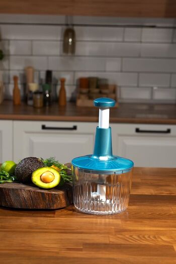 Sezka Life 5 Blades Manual Chopper Hand Rondo Blue Hand Blender Hand Pressed Rondo