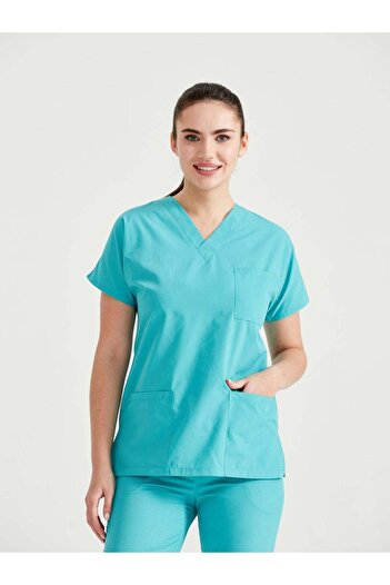 DEMOTEKS Scrub Set Costum Medical Classic Verde Turquoise Unisex