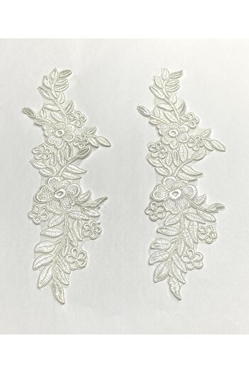 karantuhafiye Guipure Applique / 2-Piece Guipure Applique / White Color