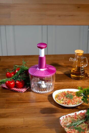 Sezka Life 5 Blades Manual Chopper Hand Rondo Pink Hand Blender Hand Pressed Rondo