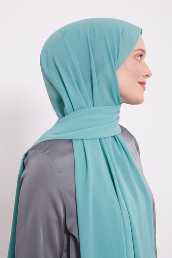 Levidor Water Green Crinkle Plain Shawl
