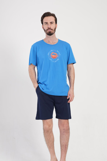 Vienetta Secret Cotton short pajamas Vinetta Pirate Blue