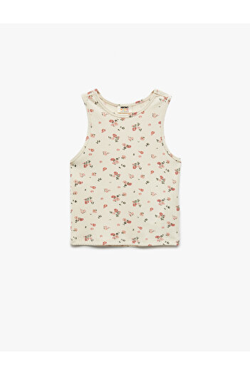 Koton Floral Patterned Crew Neck Camisole Undershirt