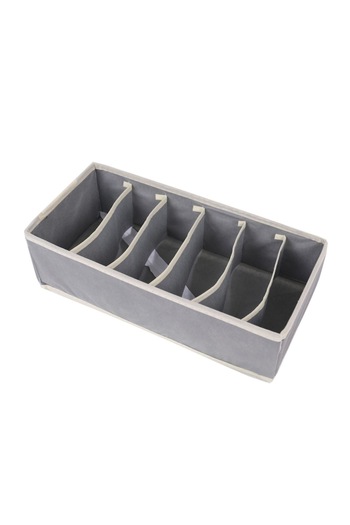 GABIANO Storage Box for Lingerie, Socks and Bras, Textile Material, 6 Compartments, 32 x 16 x 10 cm, Grey