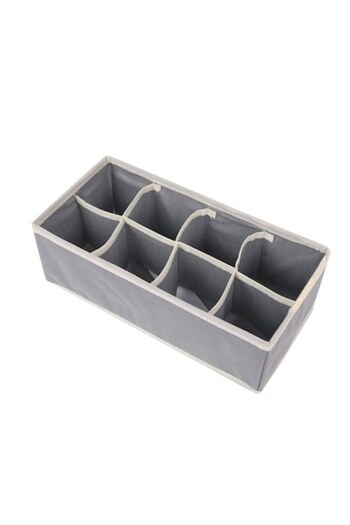 GABIANO Storage Box for Lingerie, Socks and Bras, Textile Material, 8 Compartments, 32 x 16 x 10 cm, Gray
