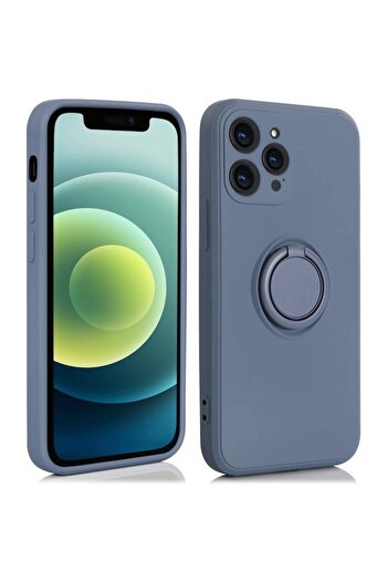 SOHO Carcasă de protecție compatibilă cu Apple iPhone 12 Pro Max, inel din silicon lichid cu suport rotativ și lumină
