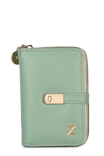 Zühre Zippered Water Green Mini Wallet Zc025