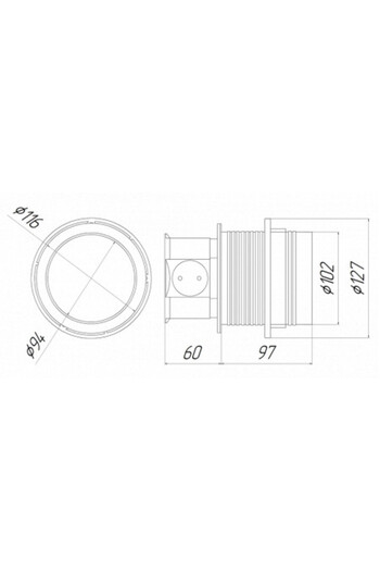 GTV Priză încorporată, 3 prize schuko + 2 USB 5V 2.4A, negru + aluminiu, cablu 1.5m,