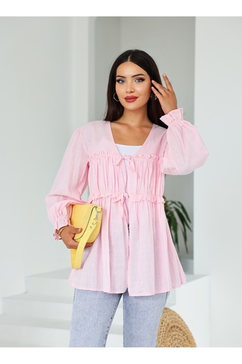 Vegove Front Gathered Kimono Tunic