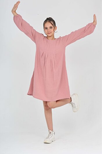Toontoy Girl's Pleated Detailed Dress