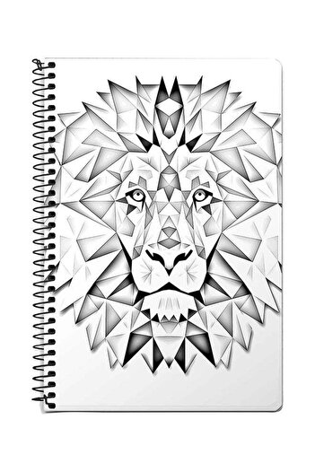 Stylizedd Poly Lion A5 Spiral Notebook White