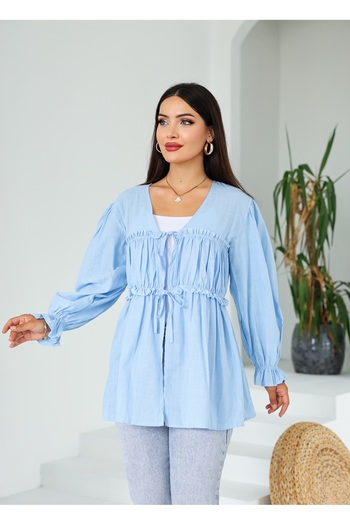Vegove Front Gathered Kimono Tunic