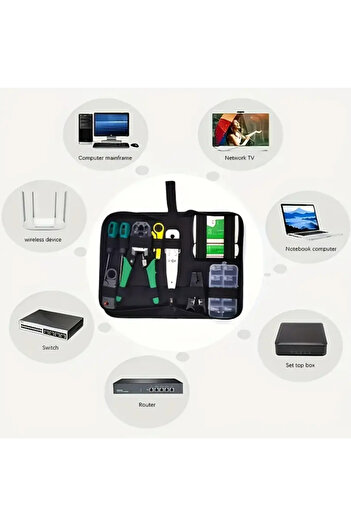 zola Network kit, tester, crimping pliers, screwdrivers, carrying bag, 27 x 15 x 5 cm, black