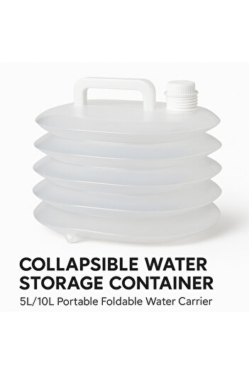TSUMAB Collapsible Water Storage Container – 5L/10L Portable Foldable Water Carrier