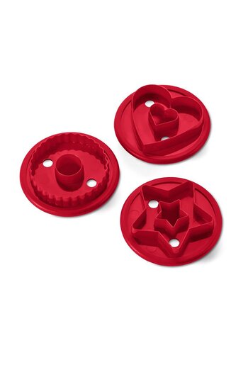 Tchibo 3 Pieces Biscuit Cutter Set, Red