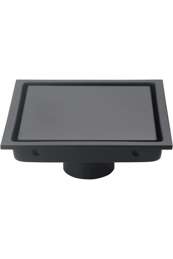 Almiftah DEOKXZ 6 Inch Black Square Shower Floor Drain, with Removable Grille Cover Tile Insert Hidden Form,