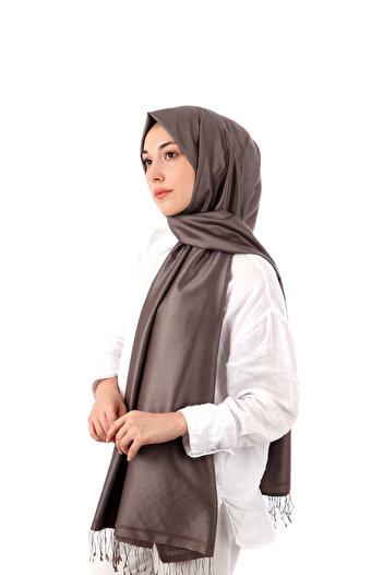 Bursa İpek Mink Brown Double Sided Silk Shawl