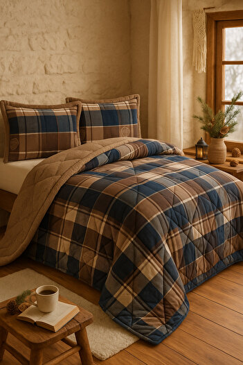 Evimcim Comforter Quilt Set Double – 220X240 Quilt and 2 Pieces 50X70 Pillowcases, Stylish Design