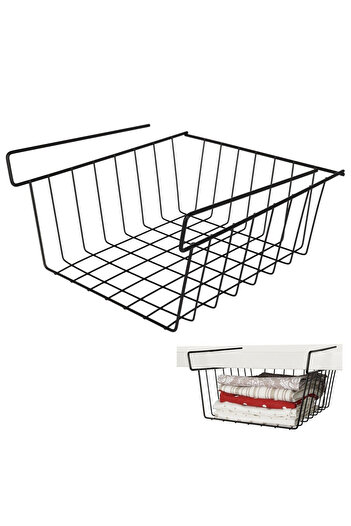 shumee Black metal hanging basket for shelves 27.5x25x14 cm