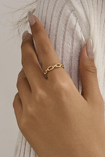 New Obsessions Brass Ring with Chain Model Adjustable