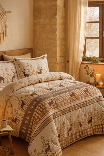 Evimcim Comforter Quilt Set Double – 220X240 Quilt and 2 Pieces 50X70 Pillowcases, Stylish Design