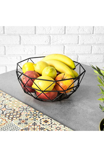shumee Black metal fruit basket