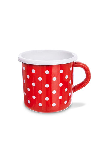 shumee TECKA 400 ml red polka dot enamel mug