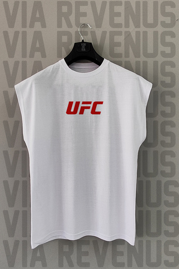 Vordevia Ufc Front and Back Printed Zero Sleeve Sports Tshirt and Green Shorts Sports Set
